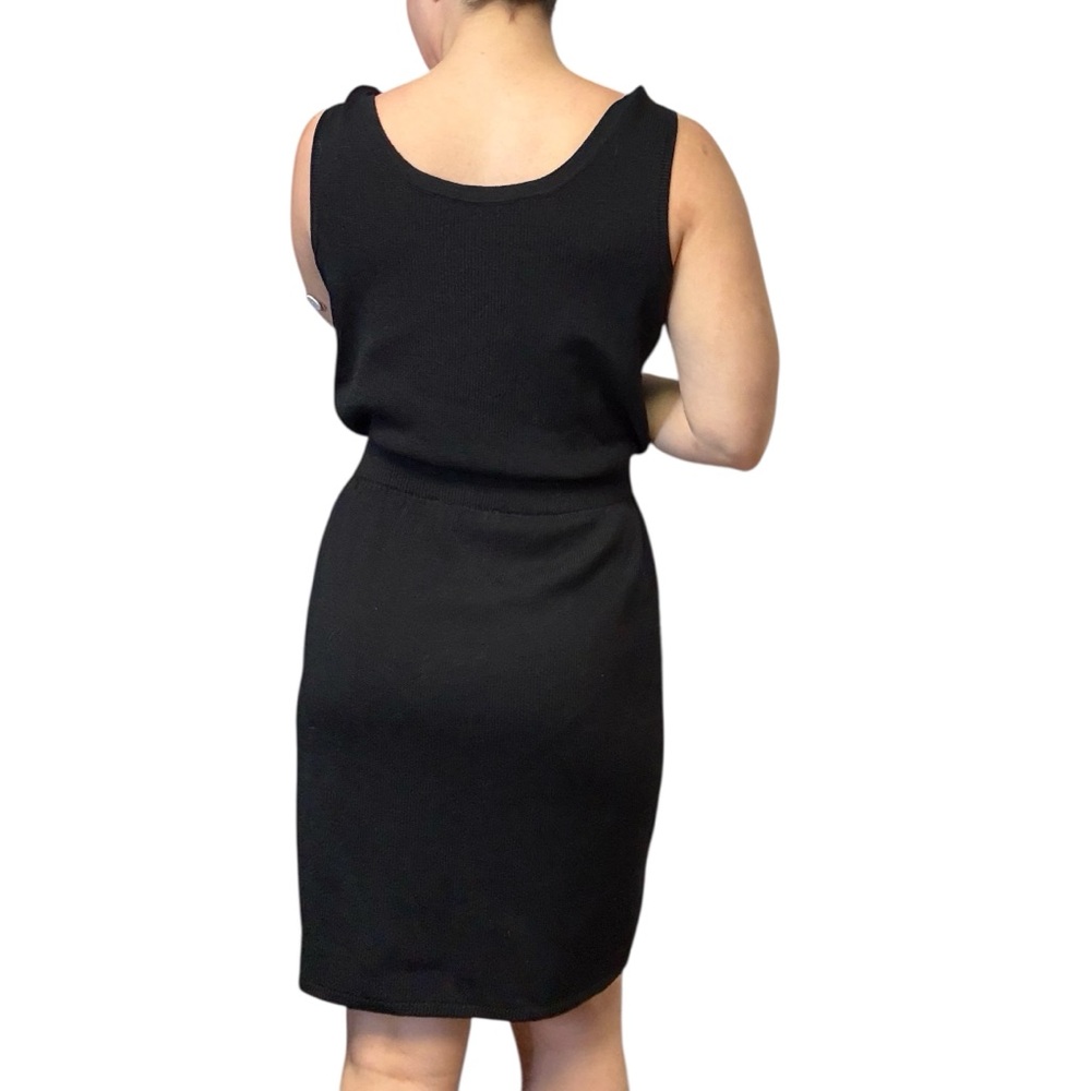 St. John Basics 2 Piece Set Tank Top Skirt Black Small 8 Santana Knit Stretch - Picture 2 of 15